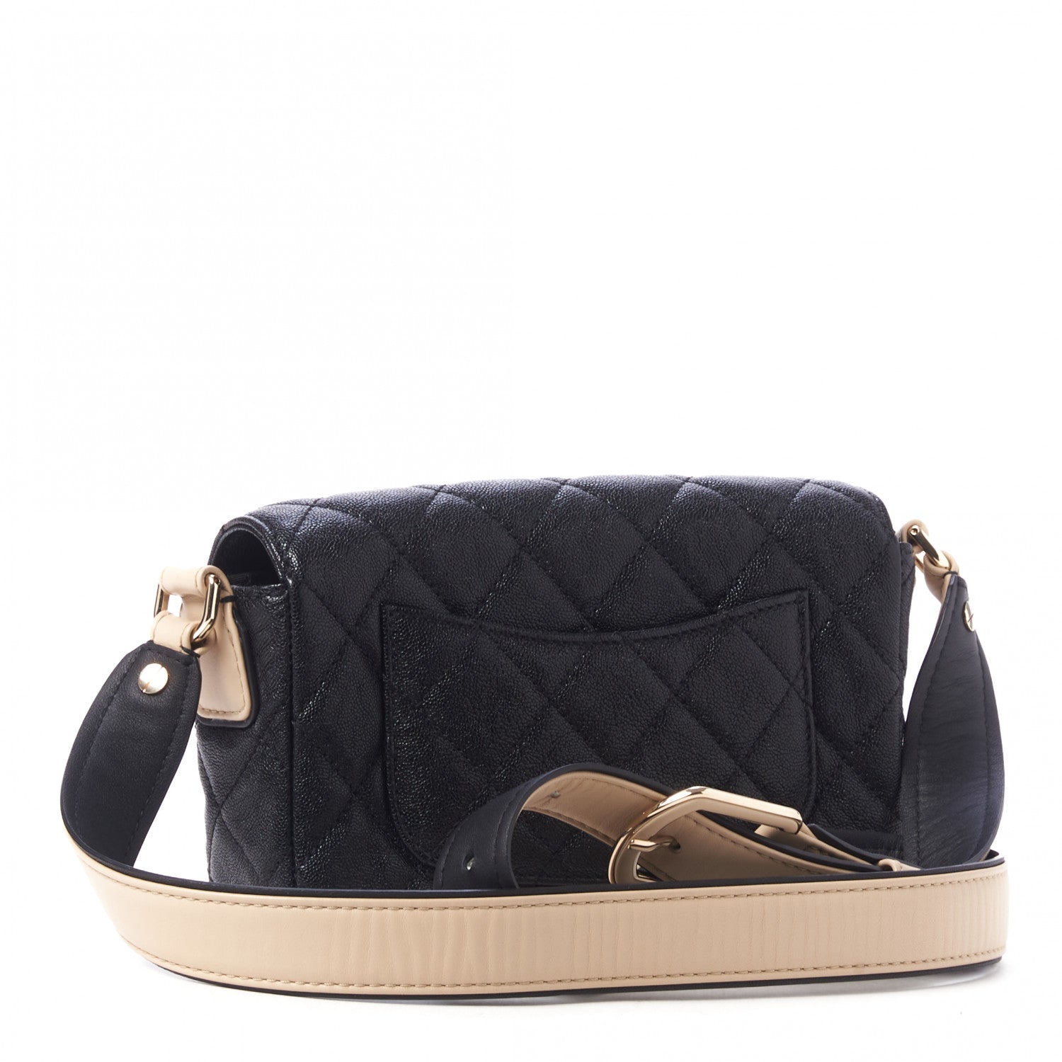 Chanel Iridescent Caviar Quilted Mini Flap With Thick Strap Black Beige 2 of 8