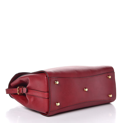 MCM Calfskin Top Handle Satchel Red 4 of 16