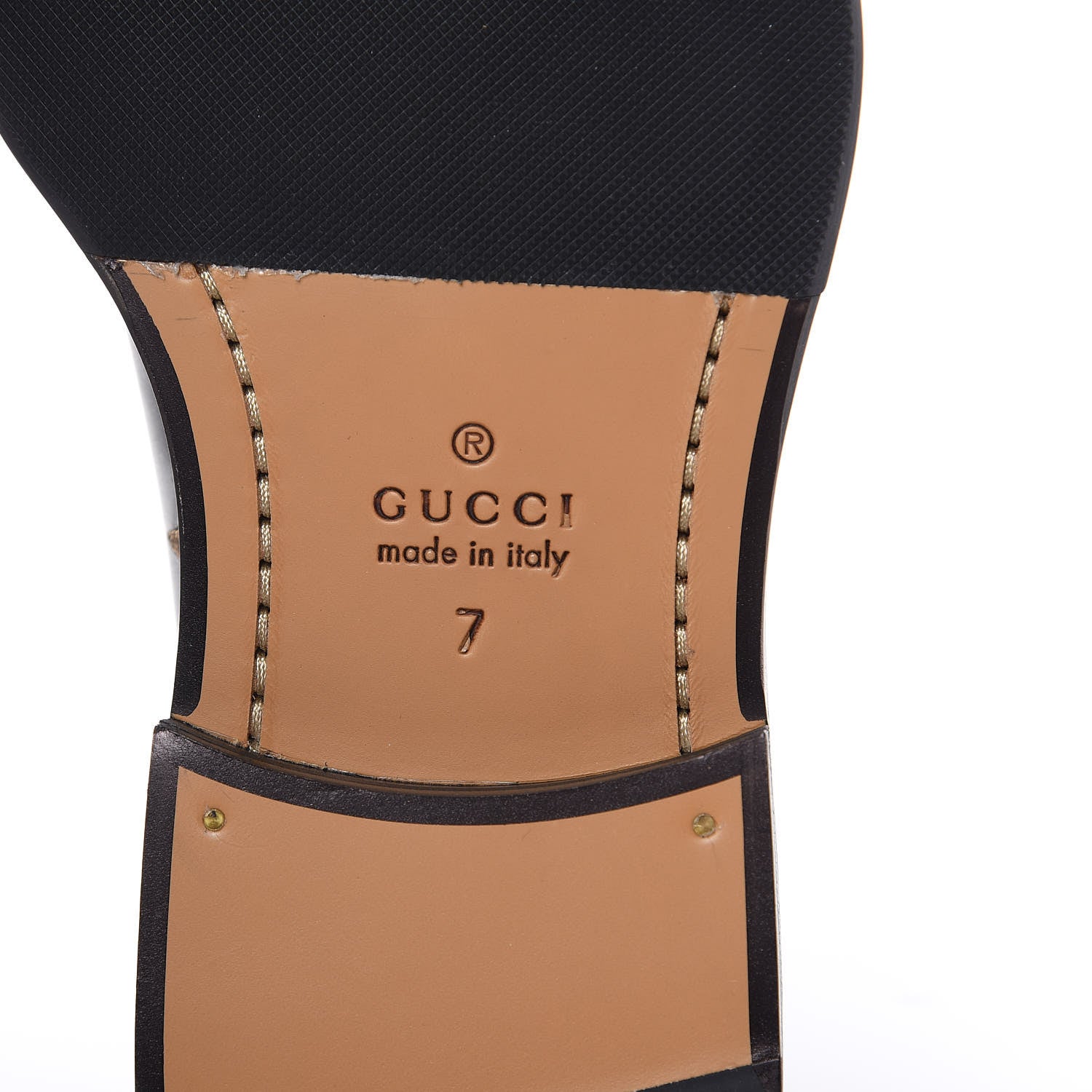 Gucci Calfskin Bee Star Embroidered Mens Captoe Derby Loafers 7 Black 7 of 10