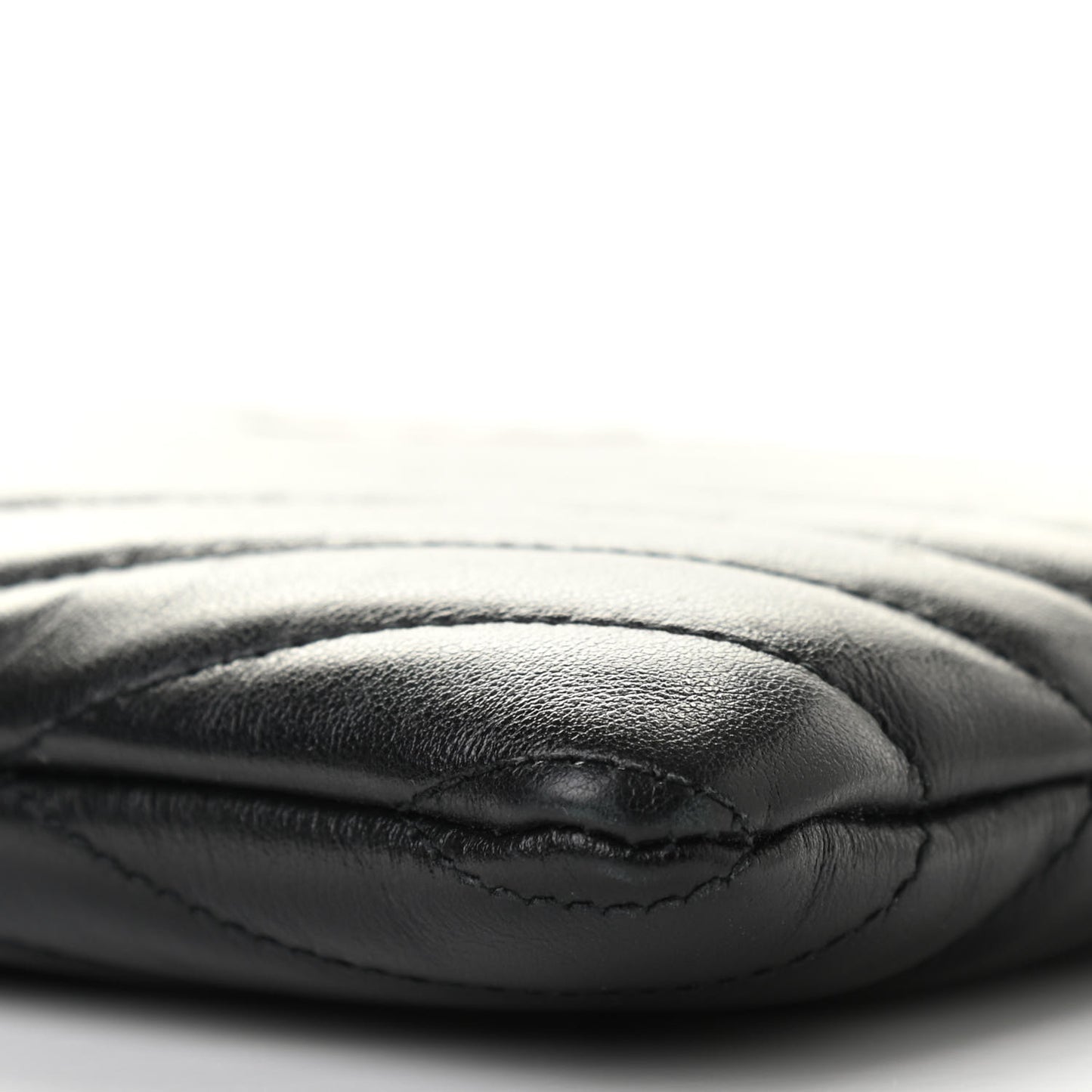 Calfskin Matelasse Chevron Monogram A5 Wristlet Black