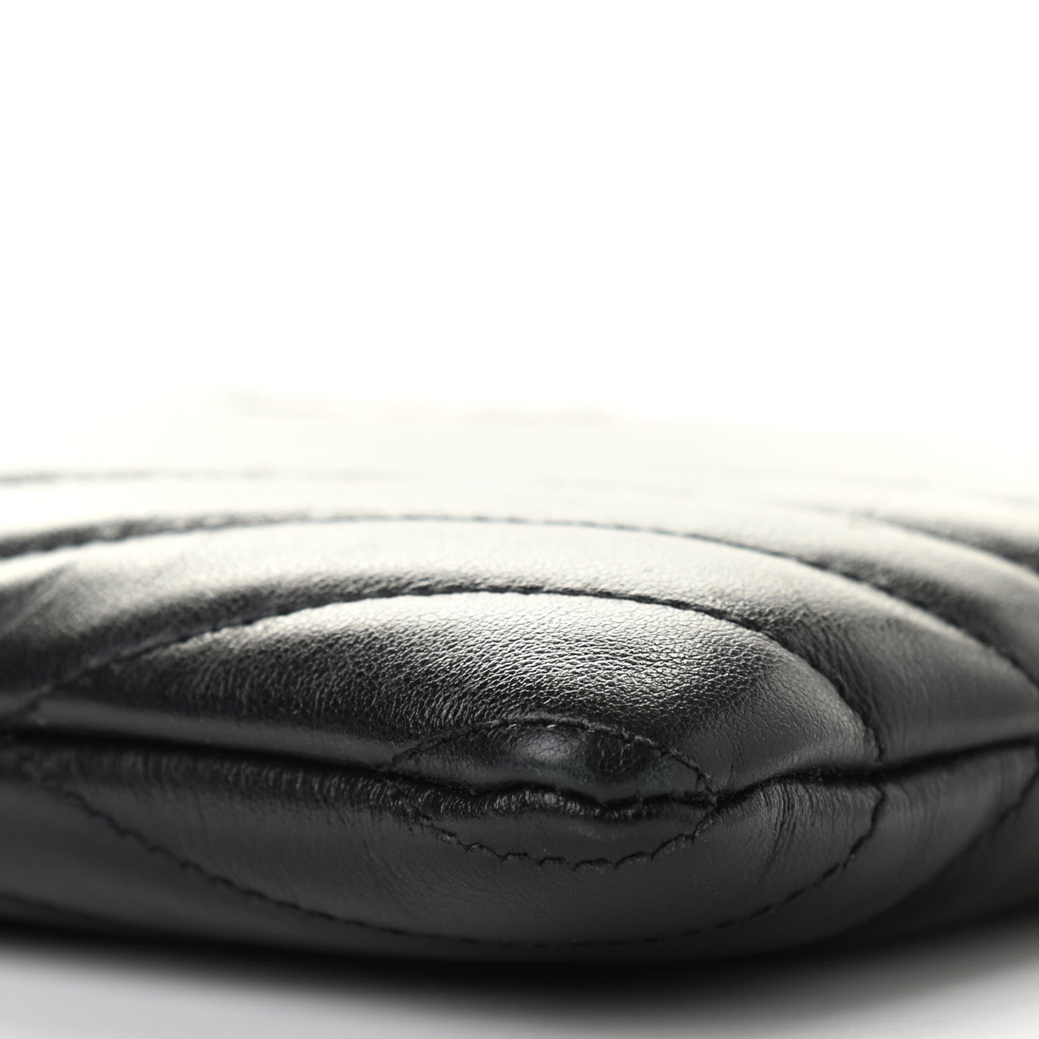 Saint Laurent Calfskin Matelasse Chevron Monogram A5 Wristlet Black 14 of 14