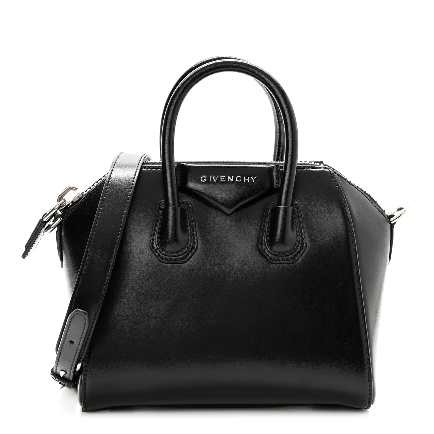 Shiny Lord Calfskin Mini Antigona Black
