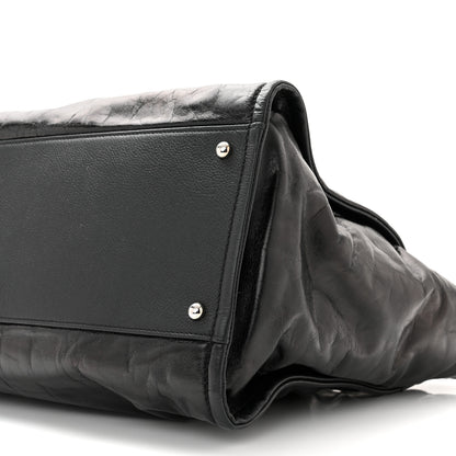 Chanel Glazed Calfskin Medium Deauville Tote Black 10 of 10