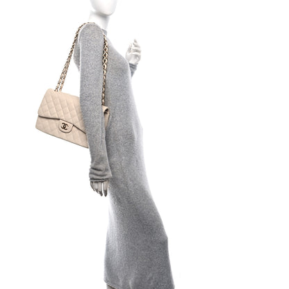 Chanel Caviar Quilted Jumbo Double Flap Light Beige 2 of 10