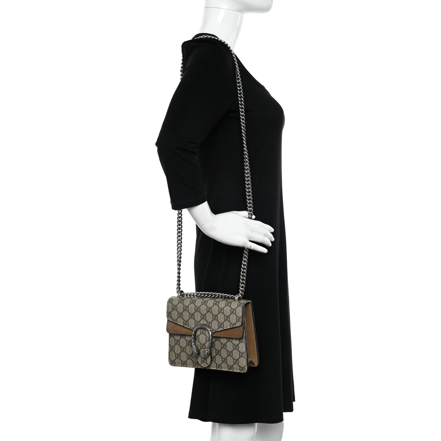 Gucci GG Supreme Monogram Mini Dionysus Shoulder Bag Taupe 2 of 12
