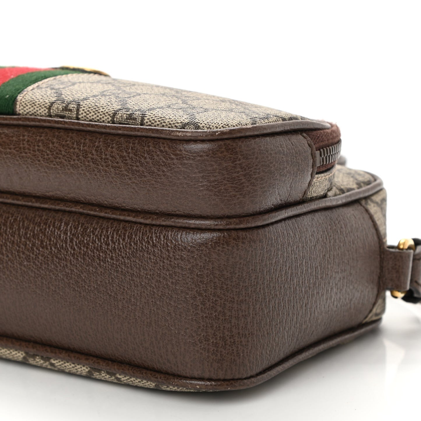 GG Supreme Monogram Calfskin Web Small Ophidia Messenger Bag Beige Ebony New Acero