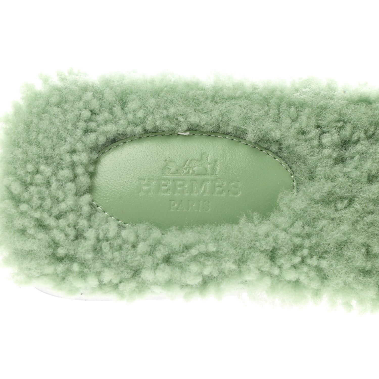 Hermes Woolskin Oran Sandals 39 Vert D’Eau 6 of 8