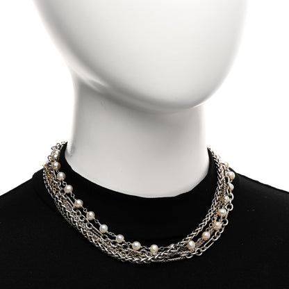 David Yurman Sterling Silver 18K Yellow Gold Pearl Multi Chain Necklace 2 of 5