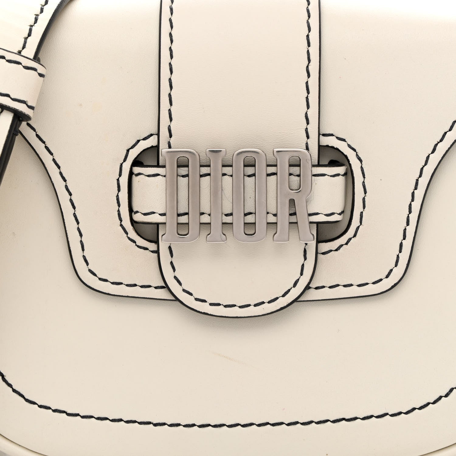 Christian Dior Calfskin Mini D Fence Saddle Bag White 9 of 12