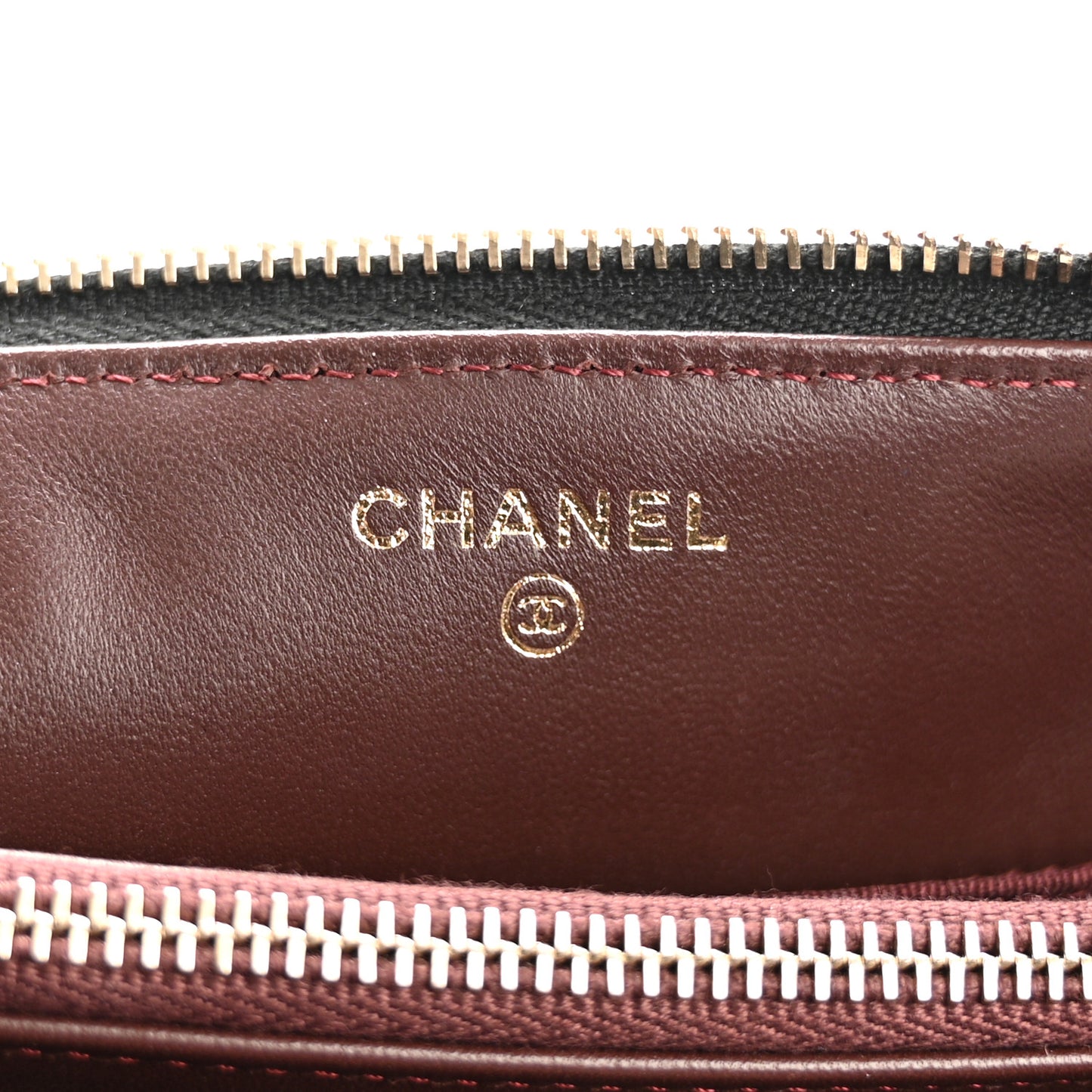 Lambskin Quilted Large Zipped Clutch Black