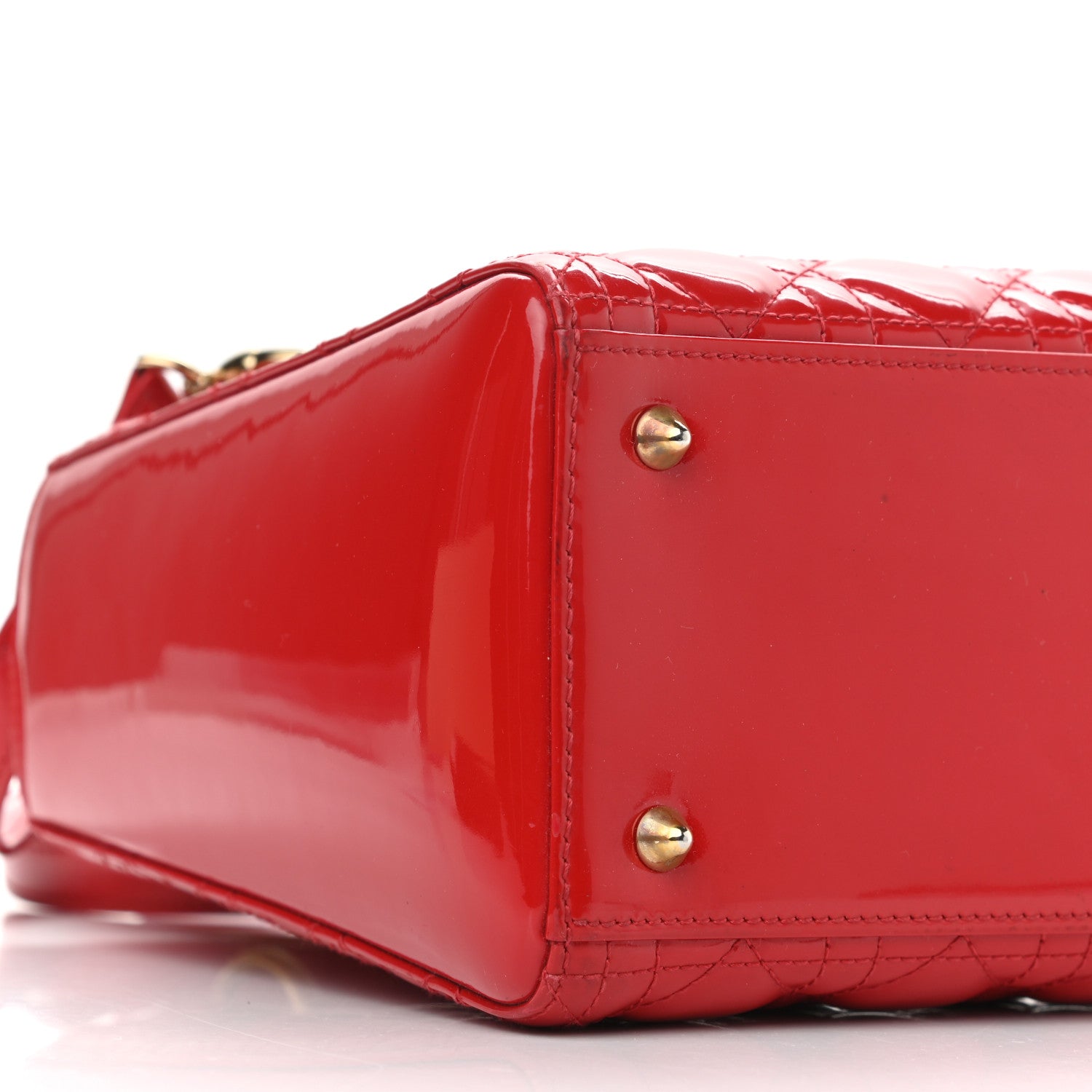 Christian Dior Patent Cannage Medium Lady Dior Red 9 of 11