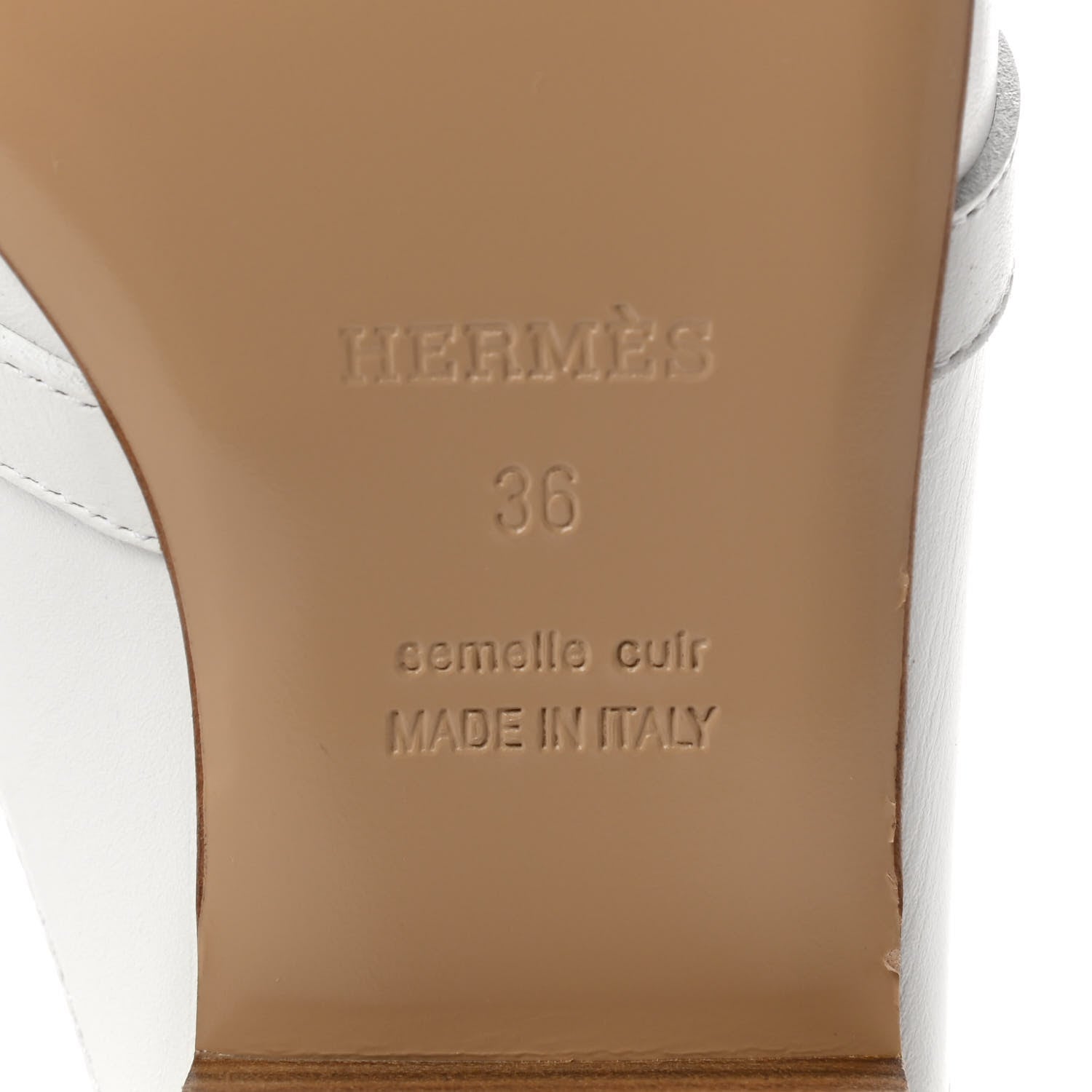 Hermes Calfskin Oz Mules 36 White 6 of 8