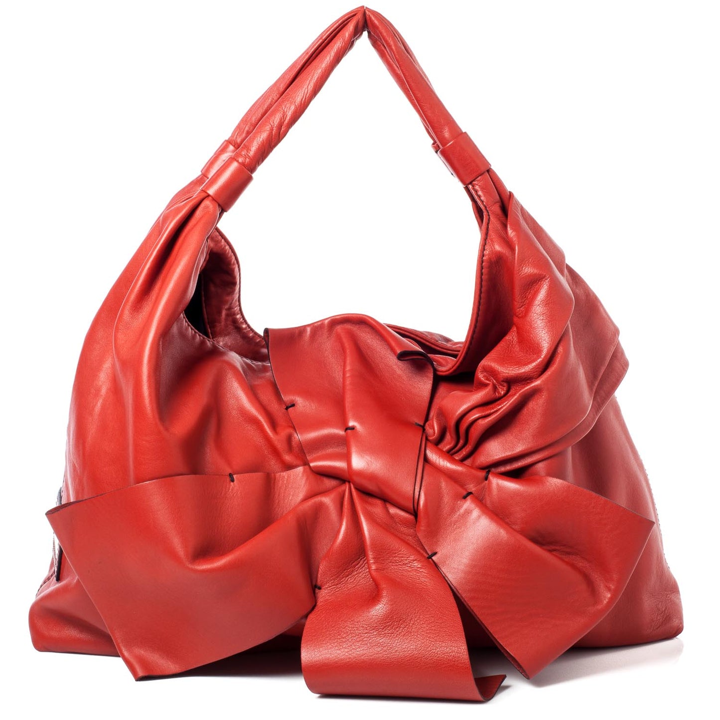 Nappa Premier Bow Hobo Rosso