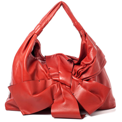 Valentino Garavani Nappa Premier Bow Hobo Rosso 1 of 10