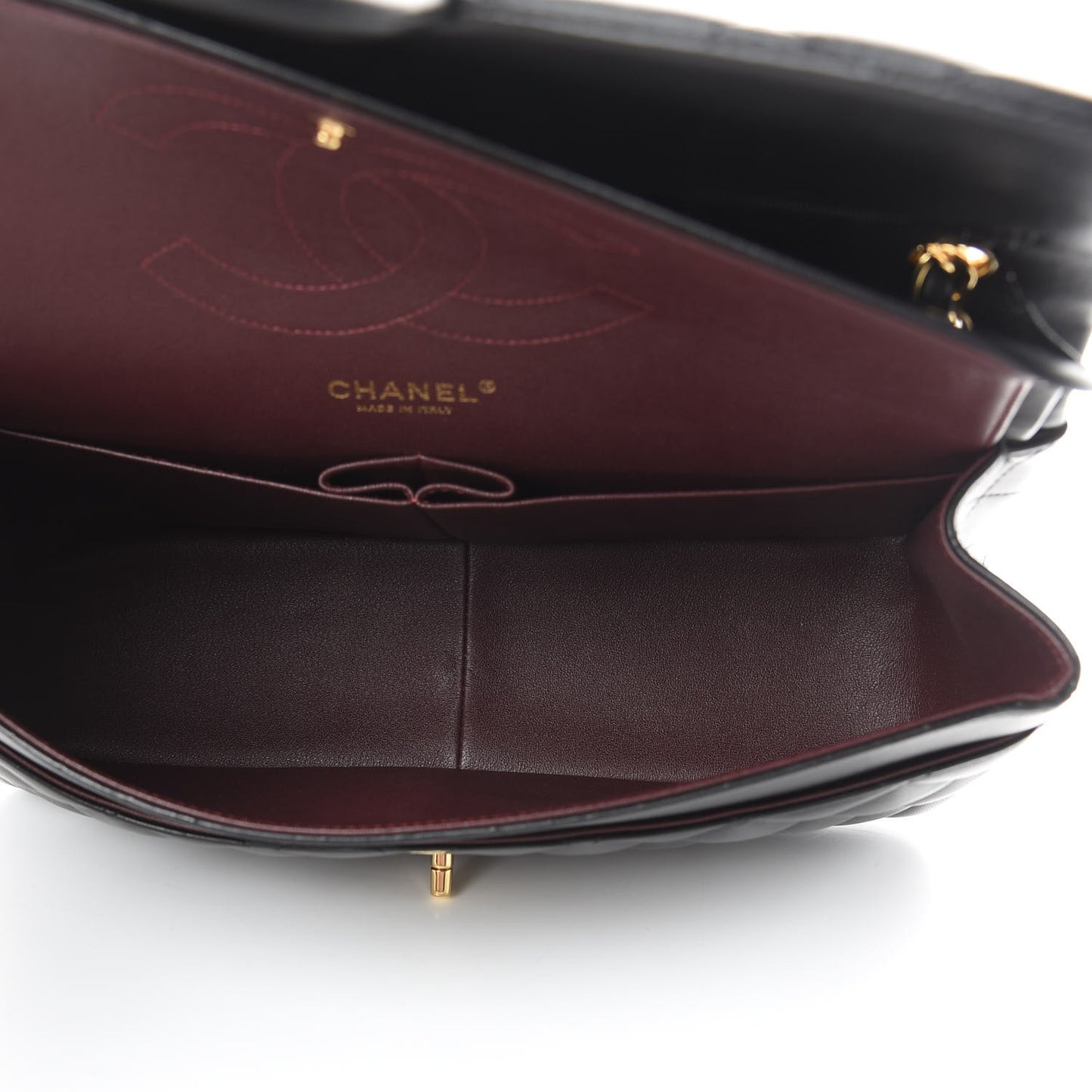 Lambskin Quilted Jumbo Double Flap Black