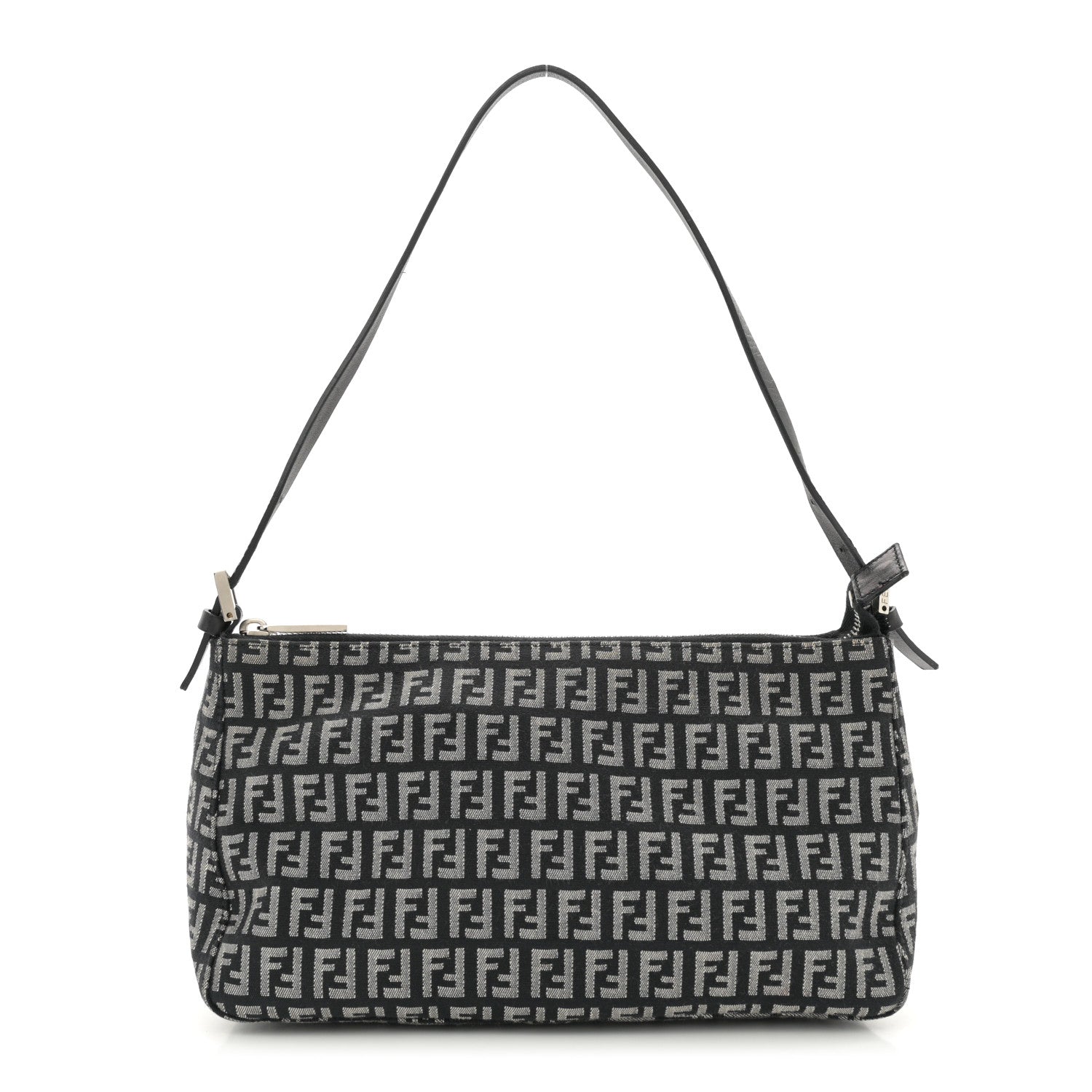 Fendi Zucchino Vitello Pochette Black White 1 of 10