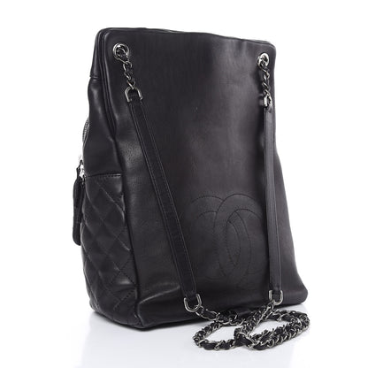 Chanel Lambskin Quilted Drawstring Backpack Navy Blue 3 of 15