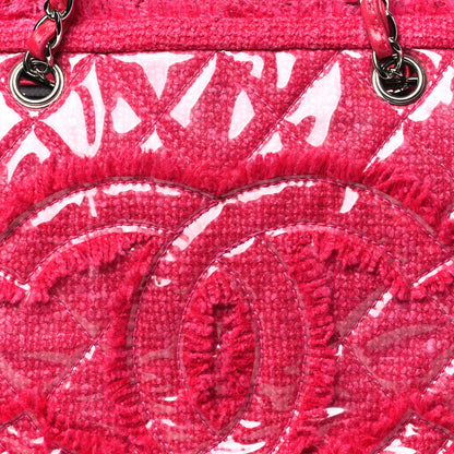 Chanel Vinyl Quilted Funny Tweed Tote Fuchsia 8 of 12