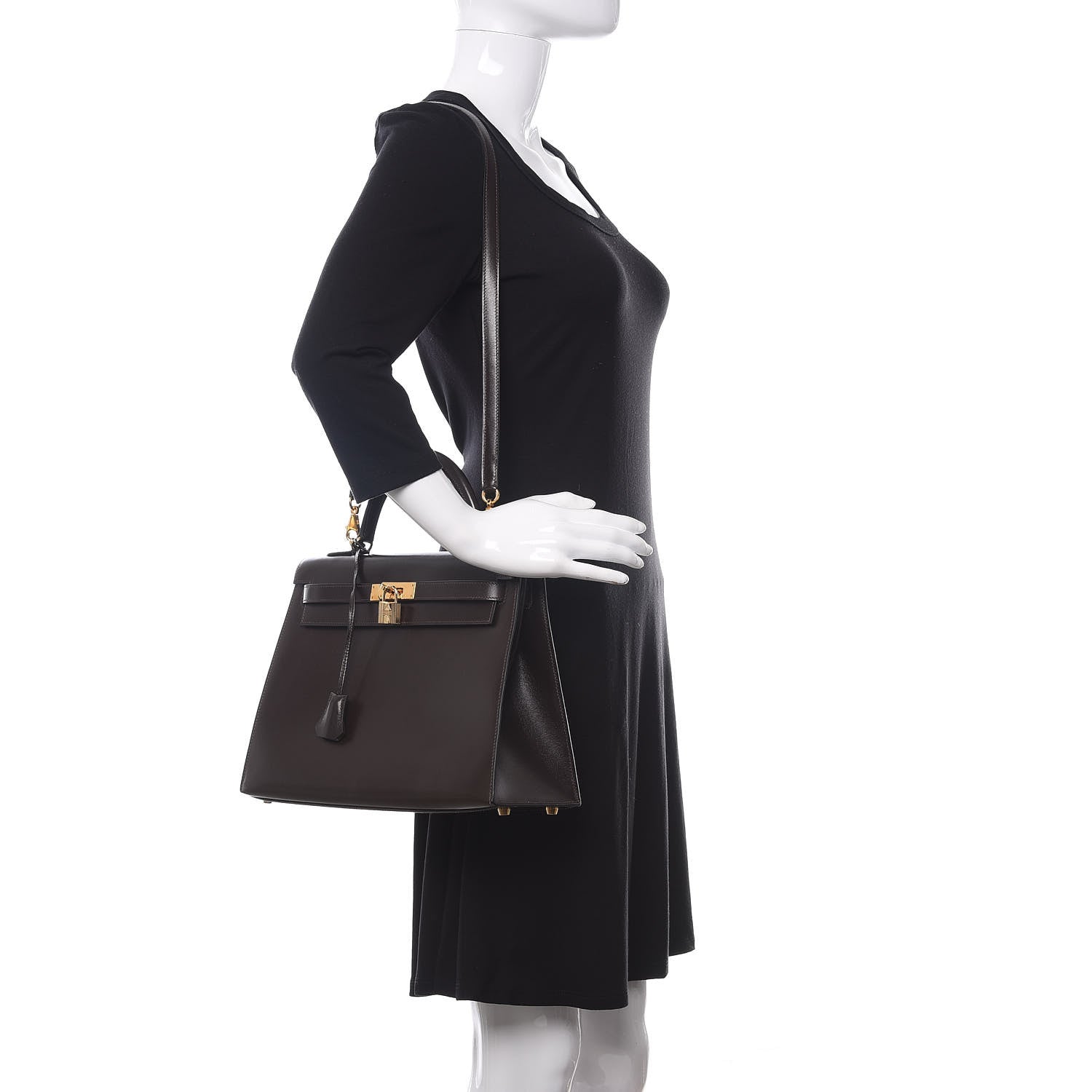 Hermes Box Kelly Sellier 32 Marron Fonce 2 of 13