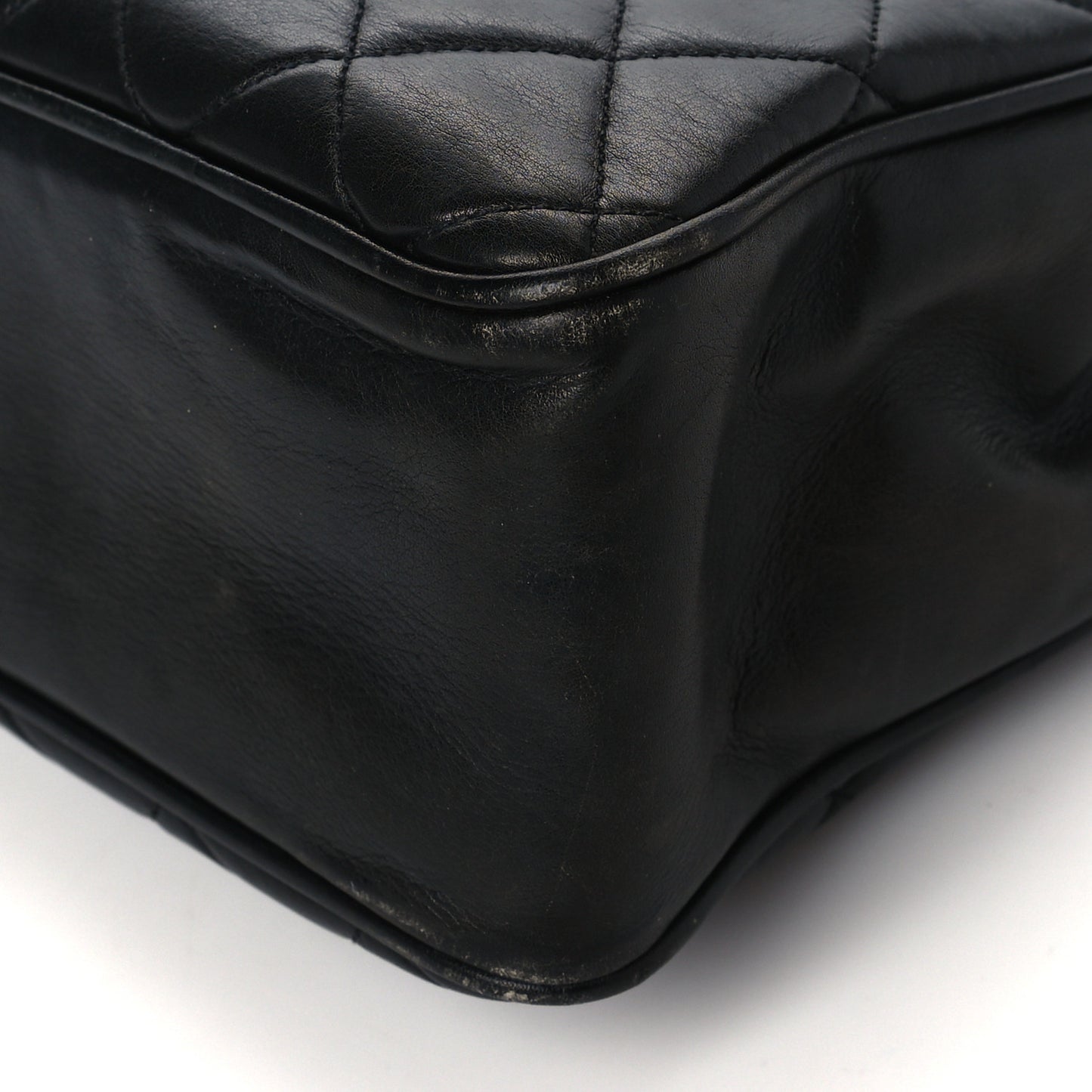 Lambskin Quilted CC Shopping Tote Black