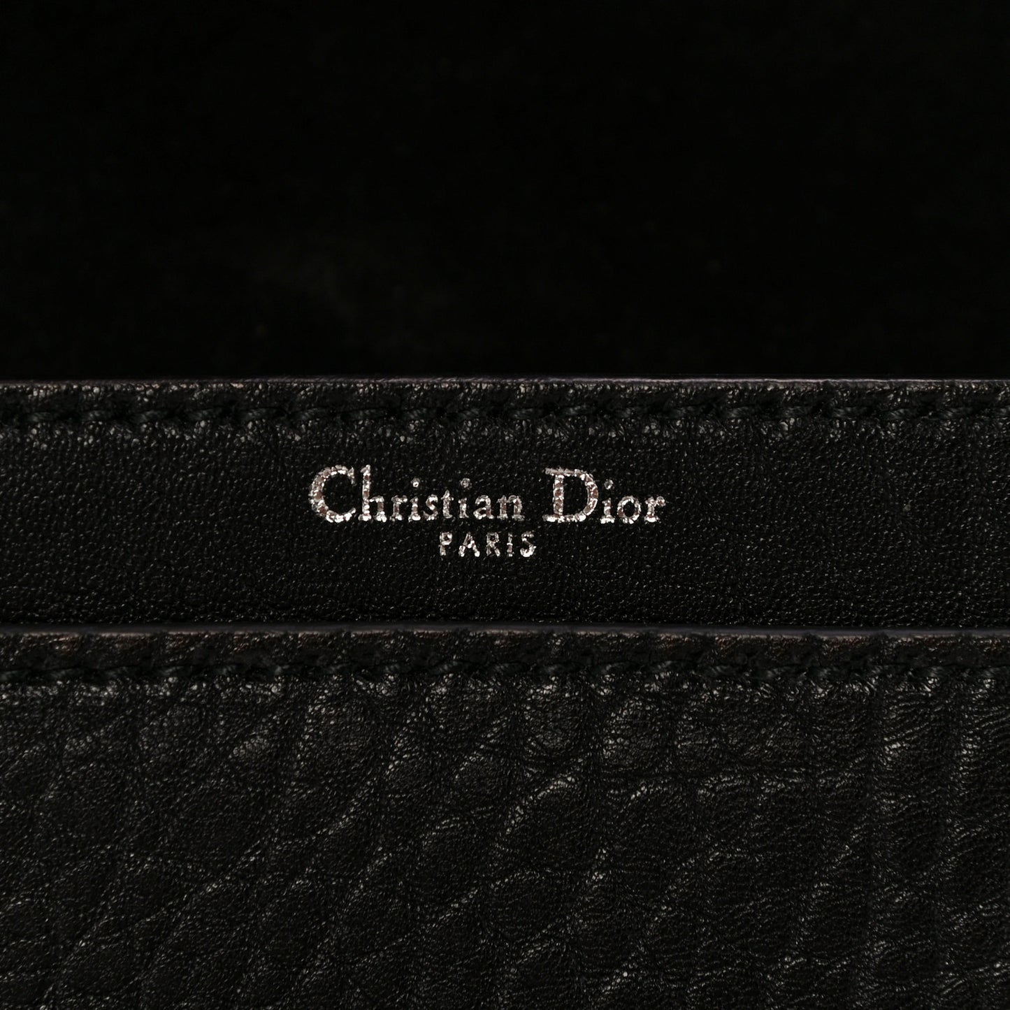 Canyon Grained Lambskin J'Adior Chain Flap Bag Black