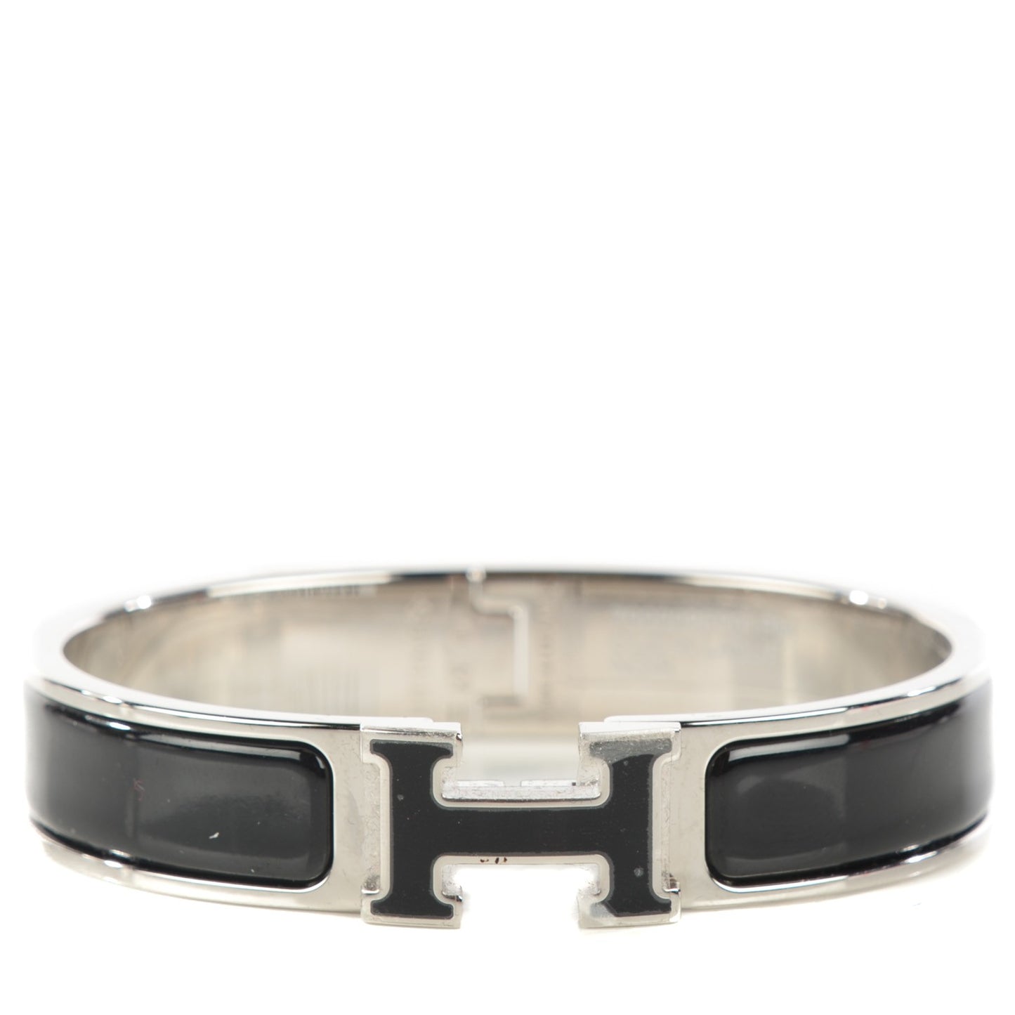 Enamel Narrow Clic Clac H Bracelet PM Black