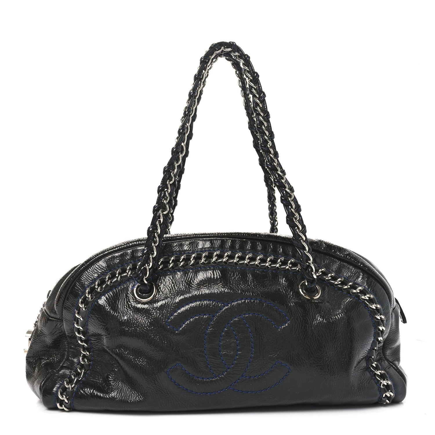Chanel Patent Medium Luxe Ligne Bowler Black 1 of 11