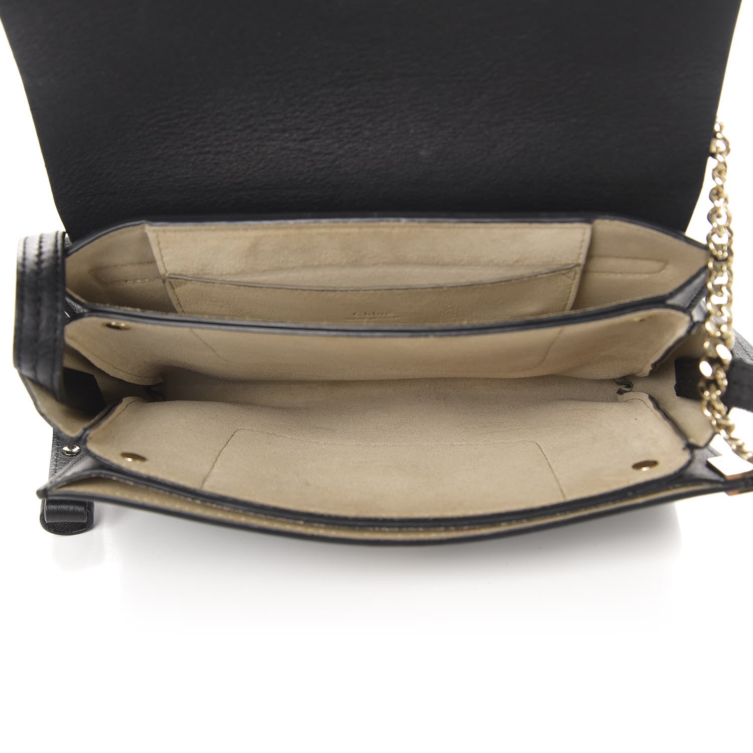 Chloe Suede Calfskin Small Faye Shoulder Bag Black 5 of 10