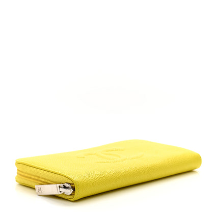 Chanel Caviar Large Timeless CC Zip Around Wallet Yellow 5 of 9