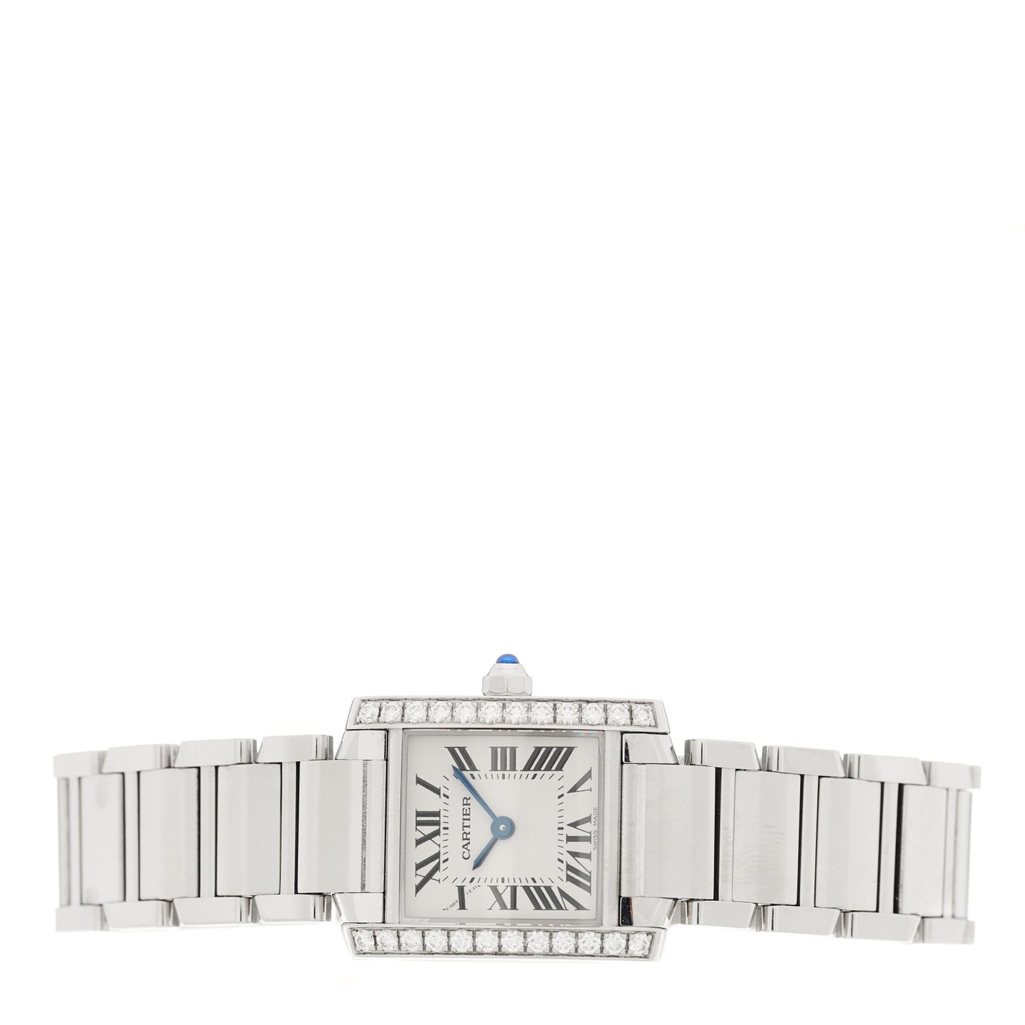 Stainless Steel Diamond Bezel 20mm Tank Francaise Quartz Watch