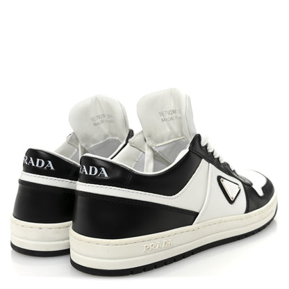 Prada Vitello Sport Spazzolato Rois Triangle Logo Womens Downtown Low Top 30mm Sneakers 39.5 White Black 5 of 10