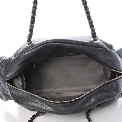 Chanel Glazed Caviar Quilted Mademoiselle Bowling Bag Black 5 of 12