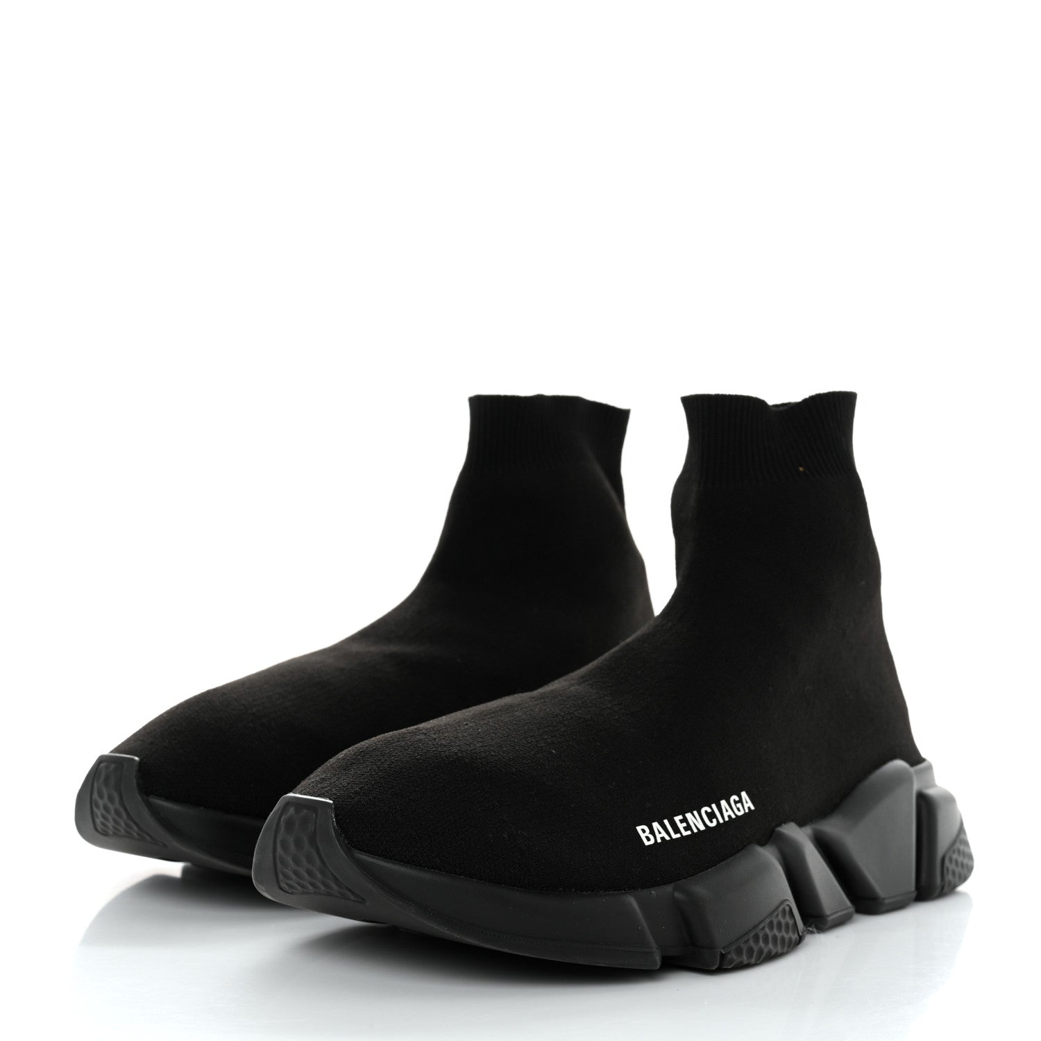 Balenciaga Technical 3D Recycled Knit Mens Speed Sneakers 42 Monocolor Black 3 of 8