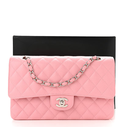 Chanel Caviar Quilted Medium Double Flap Pink 10 of 10