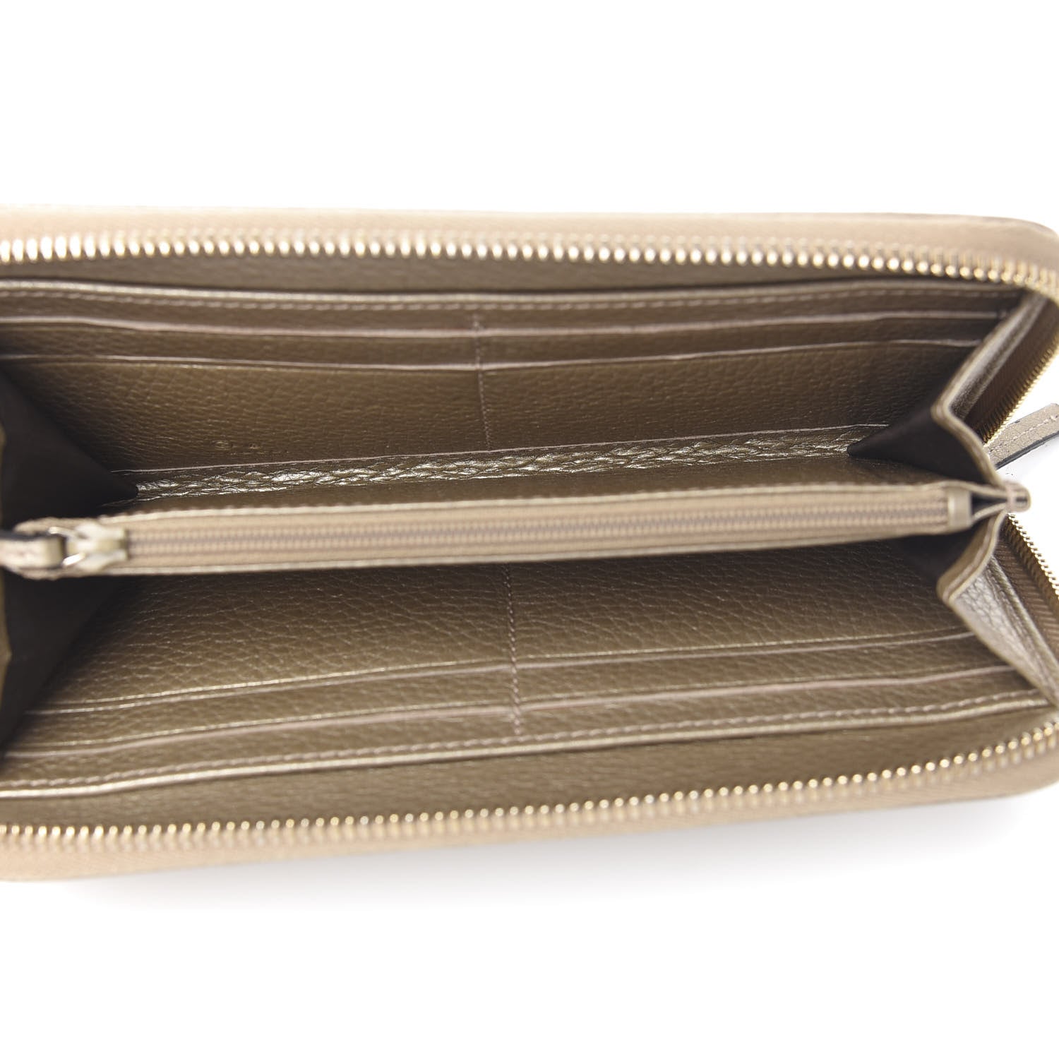 Gucci Calfskin Zip Around Wallet Gold 4 of 7