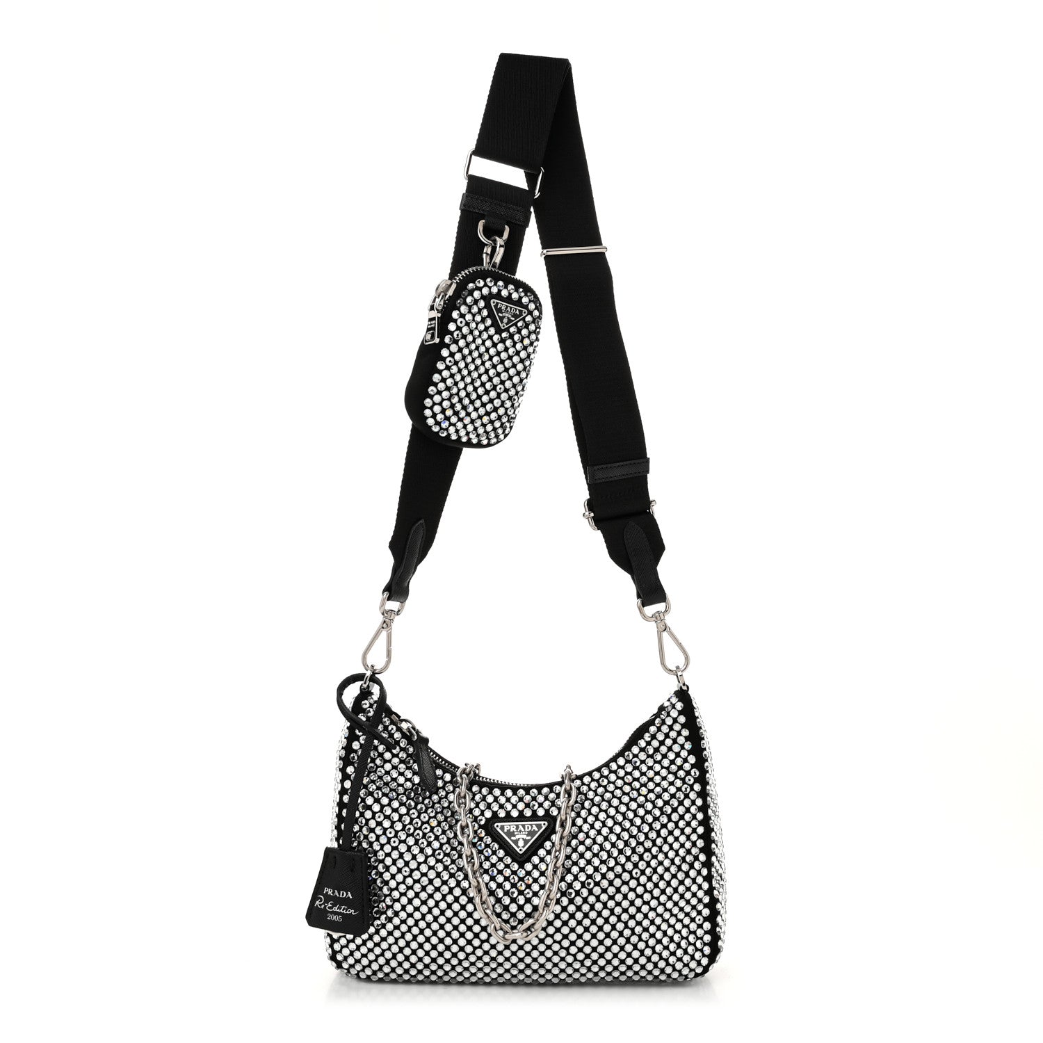 Prada Satin Crystal Re-Edition 2005 Shoulder Bag Cristal 1 of 11