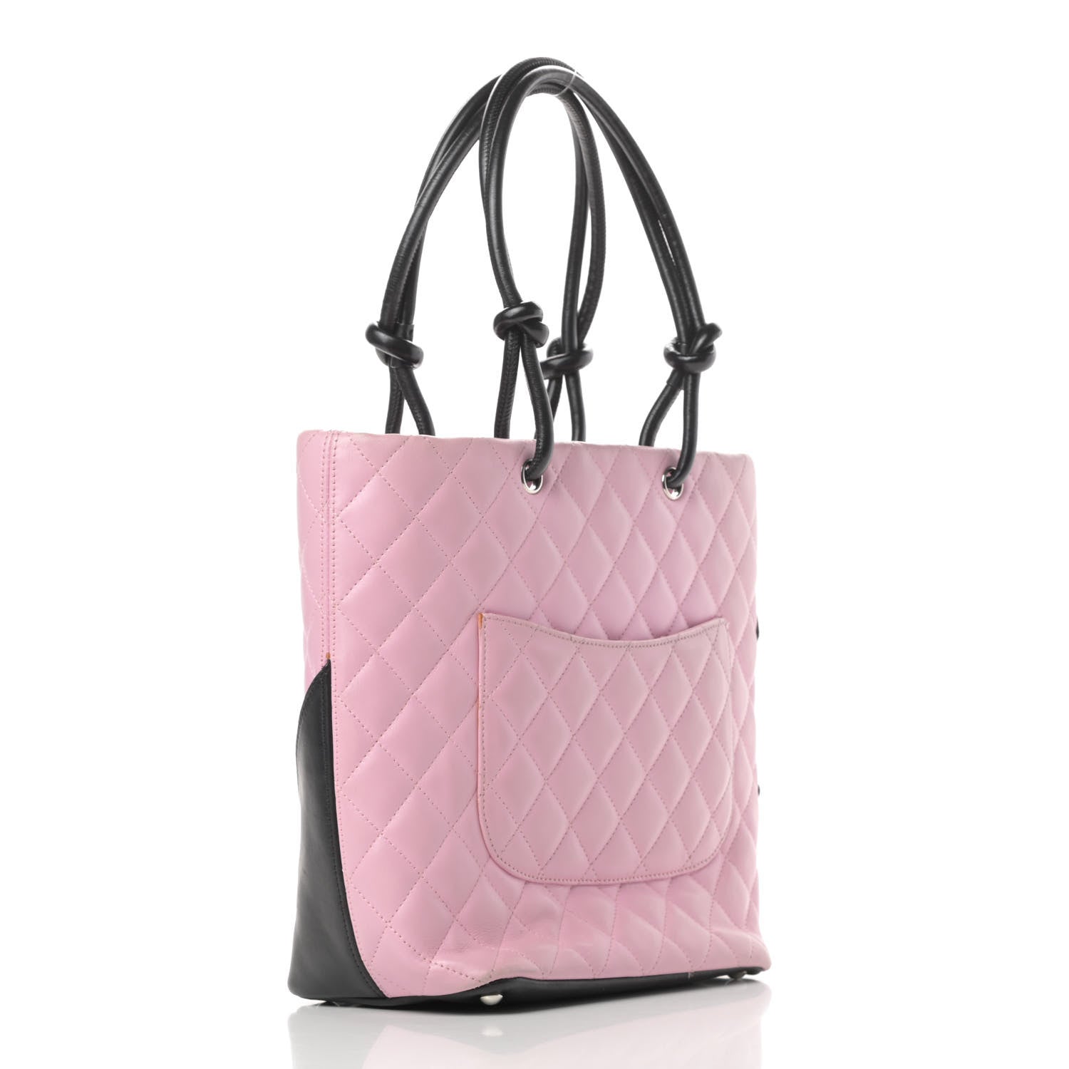 Chanel Calfskin Quilted Medium Cambon Tote Pink Black 3 of 16