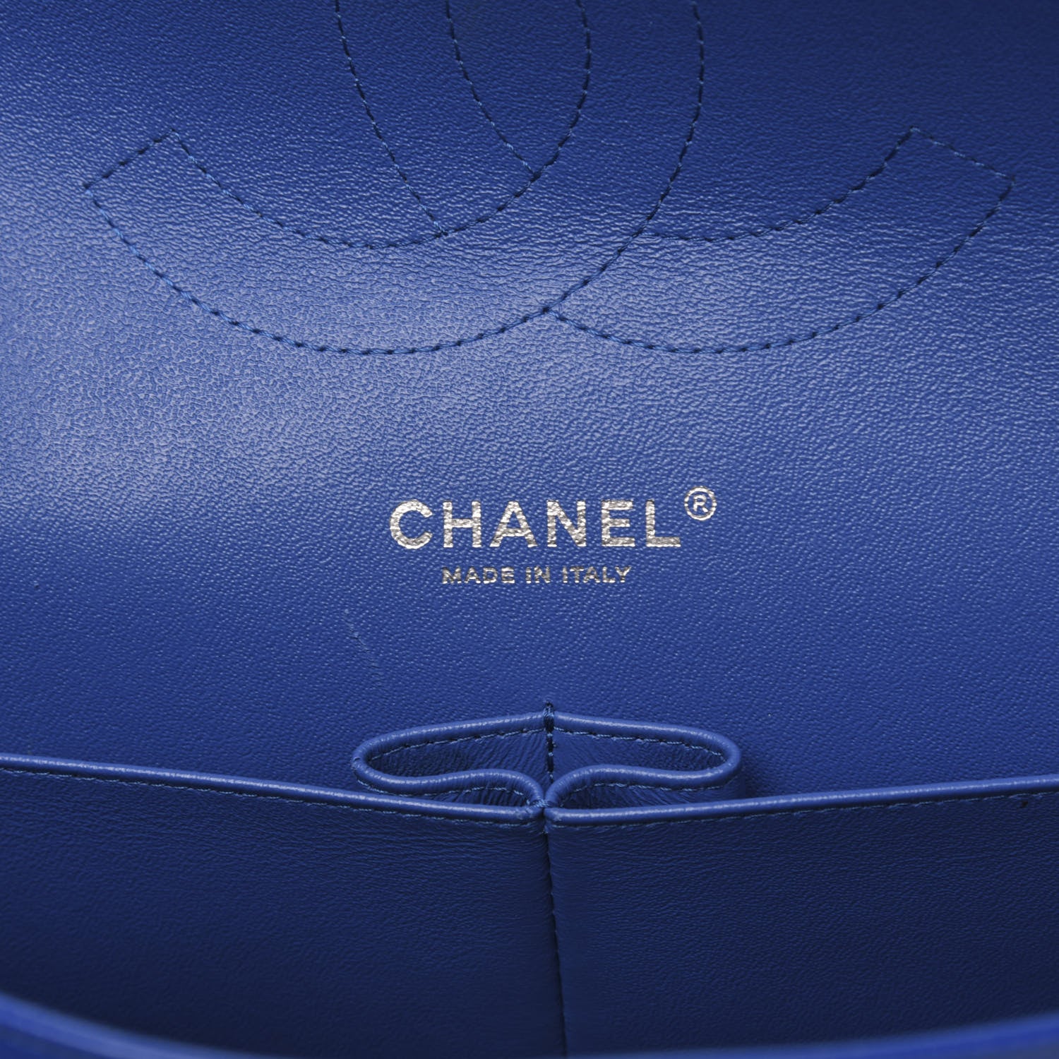 Chanel Caviar Chevron Quilted Jumbo Double Flap Blue 6 of 12