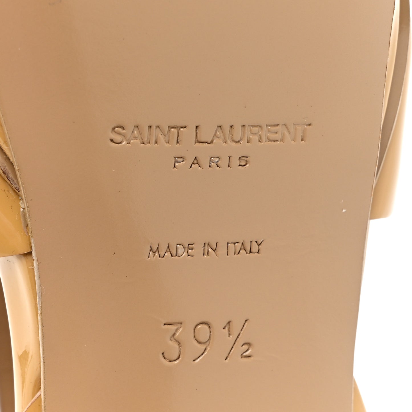 Patent Tribute 75 Platform Sandals 39.5 Nude Powder