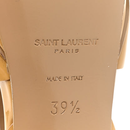 Saint Laurent Patent Tribute 75 Platform Sandals 39.5 Nude Powder 6 of 15