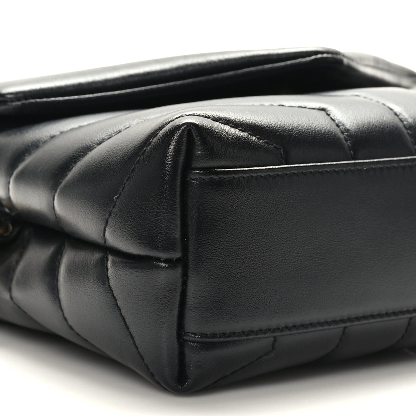Calfskin Y Quilted Monogram Toy Loulou Crossbody Bag Black