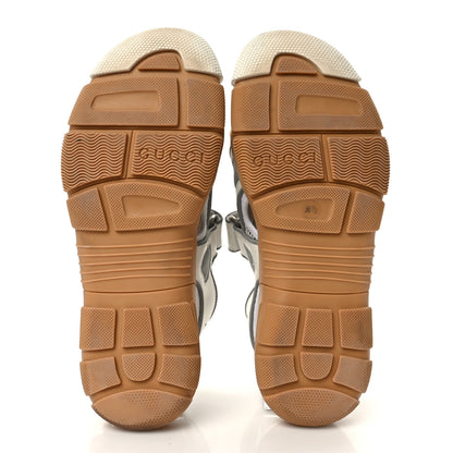 Gucci Mesh Fabric Tinsel Sport Sandals 38.5 White Silver 6 of 9