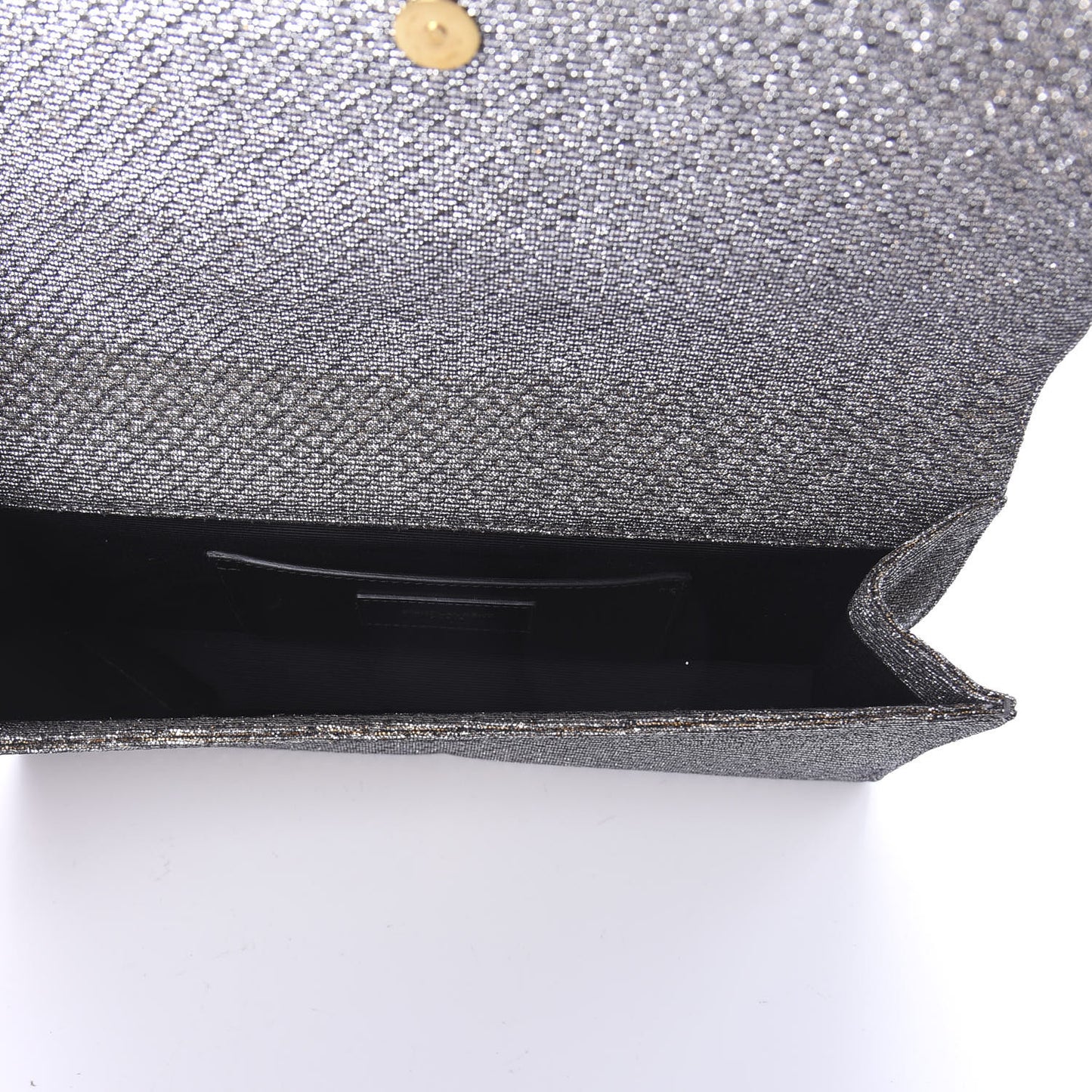 Metallic Canvas Woven Classic Monogram Kate Tassel Clutch Silver Gold