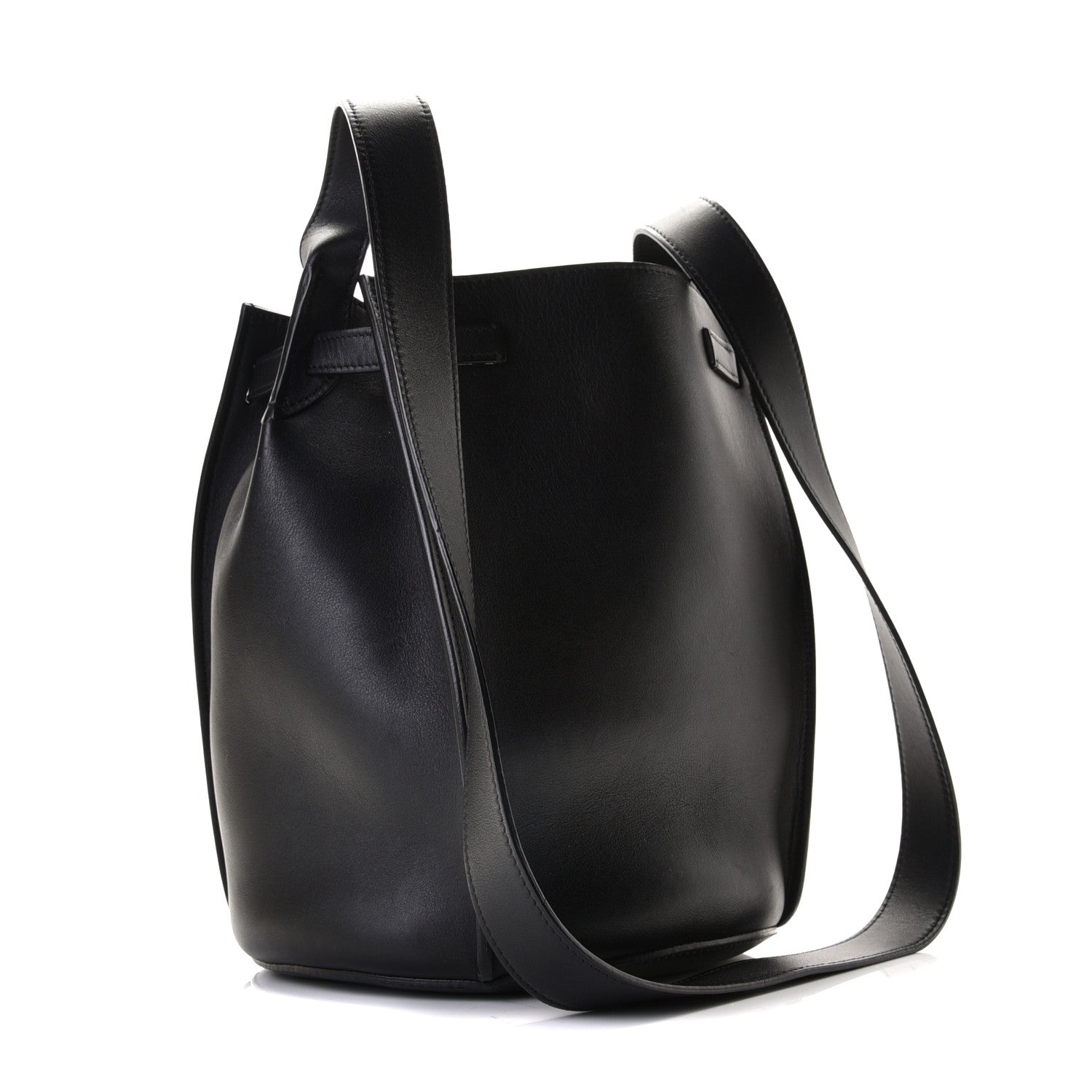 Celine Smooth Calfskin Long Strap Big Bucket Bag Black 2 of 8
