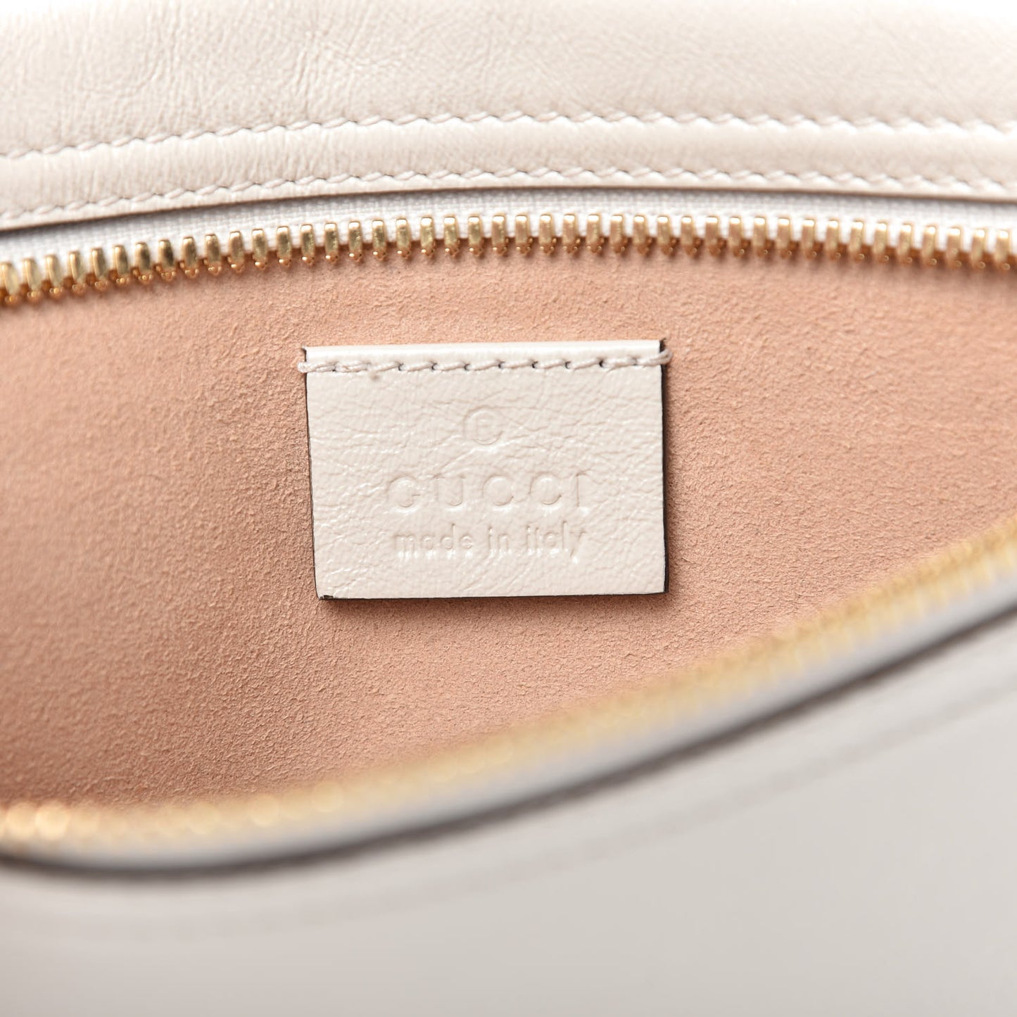 Calfskin Rajah Zip Chain Pouch White
