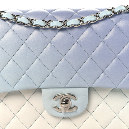 Chanel Perforated Lambskin Quilted Medium Double Flap Light Blue Light Purple White 8 of 10