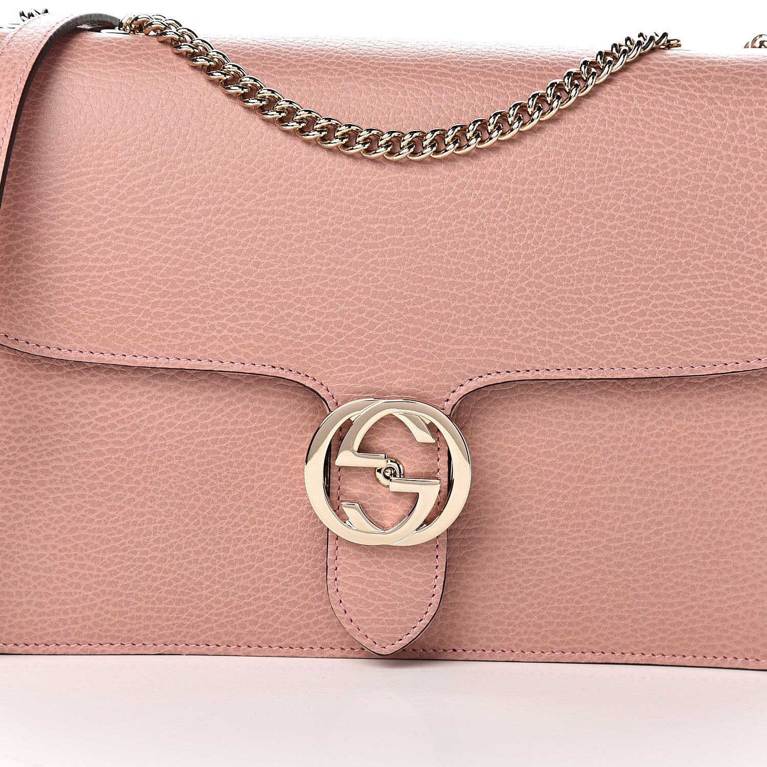 Gucci Dollar Calfskin Interlocking G Shoulder Bag Soft Pink 9 of 9