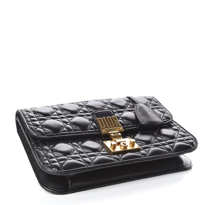 Christian Dior Lambskin Cannage Large Dioraddict Flap Bohemian Strap Black 4 of 11