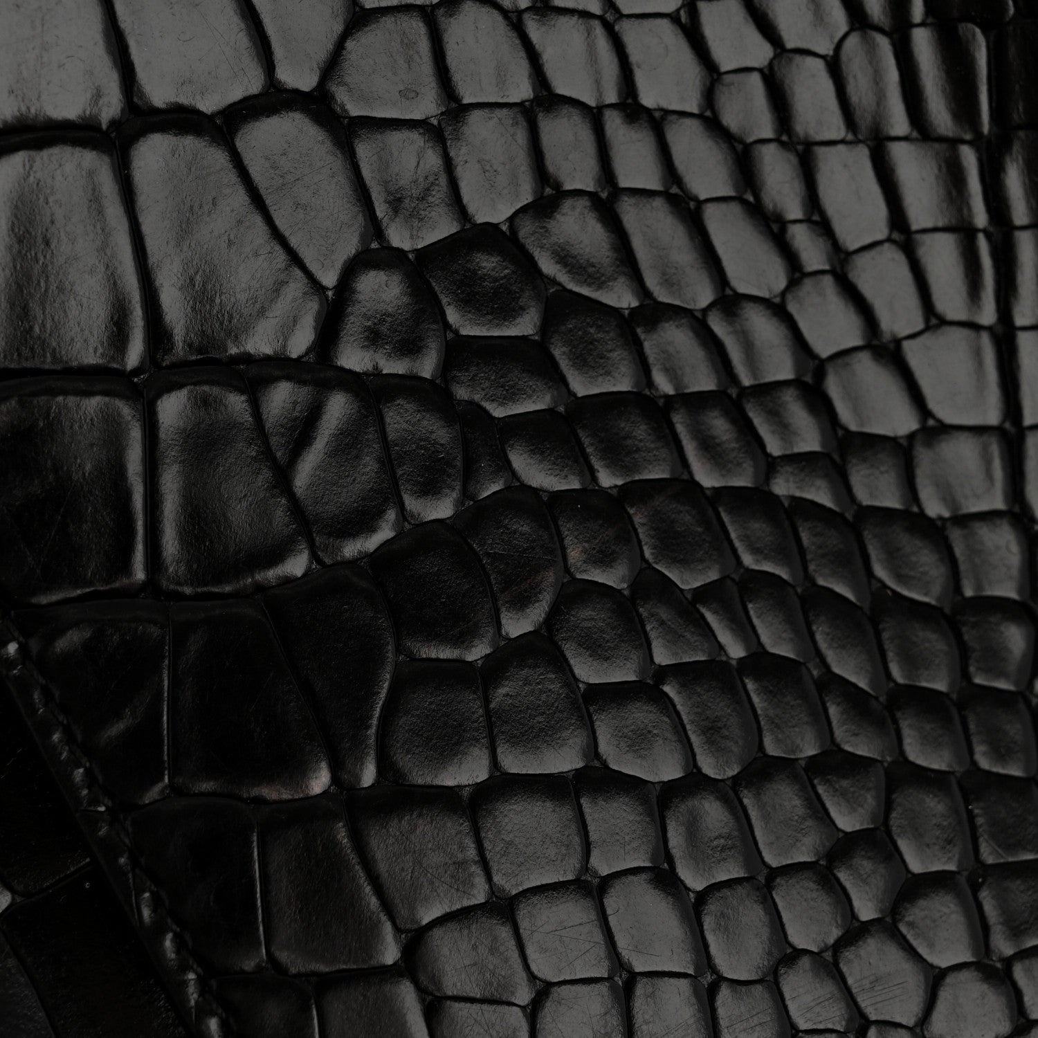 Alaia Calfskin Crocodile Embossed Bucket Bag Black 14 of 14