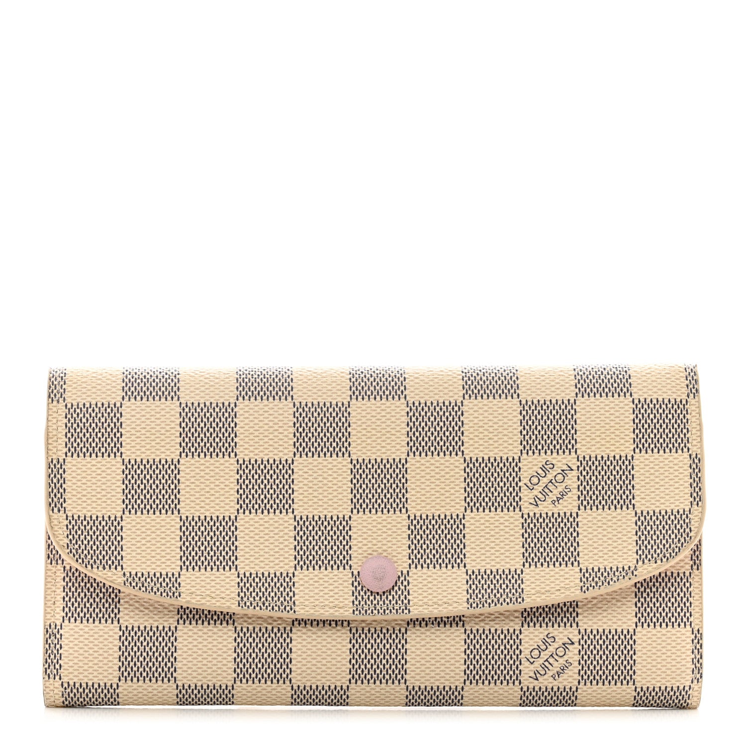 Louis Vuitton Damier Azur Emilie Wallet Rose Ballerine 1 of 8